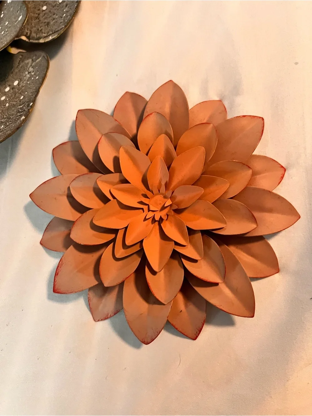 Decorative Metal Wall Flower Trio - Gray & Pink Metal Home Accents